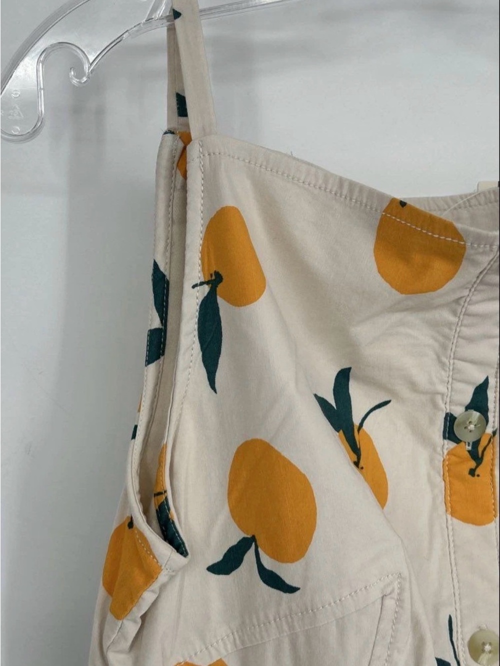 Anthropology Sleeveless white Midi Dress with Orange Motif - Picture 6 of 8